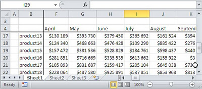 Excel Freeze Panes row and column